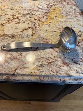 Amco Stainless Steel Slotted Soup Ladle - Silver